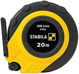 Stabila Capsule Tape Measure LBM 2000 Steel, 20 m, Steel Measuring Tape with Metric Scale and Nylon Wrap Coating, Universal Hook, Shatterproof Capsule, MID Accuracy LBM2000 ST20 Black Yellow