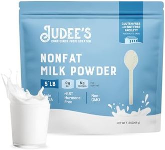 Judee’s Non-Fat Milk Powder 5 lb - 100% Non-GMO, Keto-Friendly - rBST Hormone-Free, Gluten-Free and Nut-Free - Good Source of Protein and Calcium - Made in USA