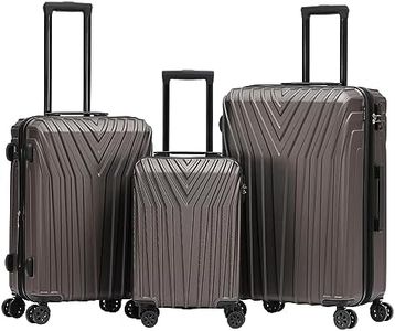 BEIBYE Kofferset Rollkoffer Koffer Hartschale,TSA Schloß, Zwillingsrollen, Erweiterung (Coffee, Set)