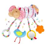 Spiral Pram Toys for Babies,Animal Spiral Pram Hanging Toys Spiral Car Seat Pushchair Stroller Cot Toys Spiral Activity Hanging Toys Car Seat Toys Wrap Around Hanging Toy for 0-6 Month Baby (Elephant)