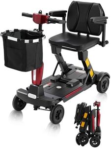 Ecomobi Light Weight Mobility Scooter for Seniors & Adults, 12–30 Mile Range, Foldable Airline Approved Portable 4 Wheel Motorized Scooter with Removable Lithium Battery, 300 lb Capacity, MS02F Red