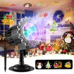 MATEPROX Christmas Snowflake Projector Lights, Waterproof 3D Colour LED Indoor Outdoor Projector for Christmas Decorations, High Brightness, for House, Garden, Lawn & Parties-Single Tube