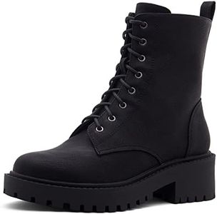 Herstyle Florence2 Women's Combat Booties Mid-Calf Boots Ankle Lace up Military Shoes, 2022black, 11