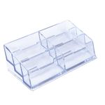 DAHSHA Premium Acrylic Transparent Crystal-Clear Visiting Business Card Holder/Display Stand Desk Organizer For Office Table (6 - TIER)