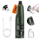 Casfuy Dog Nail Grinder Quiet - (45db) 6-Speed Pet Nail Grinder with 2 LED Lights for Large Medium Small Puppy Dogs/Cats, Professional 3 Ports Rechargeable Electric Dog Nail Trimmer with Dust Cap(AG)