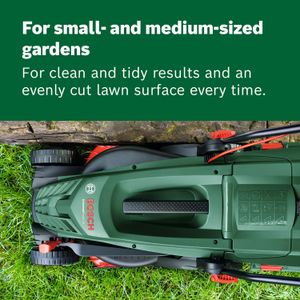 Bosch Corded Lawnmower UniversalRotak 34 – 34cm, 40L Grass Box, GrassCombs
