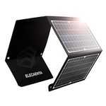 ELECAENTA 30W ETFE Foldable Solar Charger 3 USB Ports PD18W QC3.0 Type-C Zipper Protection Portable Solar Panel Kit Waterproof for Cell Phone Smartphone Tablet Powerbank Camera Outdoor Camping Travel