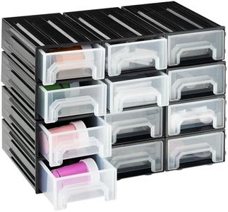 Navaris Organizer Drawers - Interlocking Drawer for Toy, Craft, Screw or Tool Storage - Standard Size - 5.9" x 3.4" x 1.9" (15 x 8.6 x 4.9 cm) - Set of 12