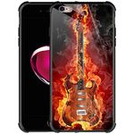 CARLOCA iPhone 6S Plus Case,iPhone 6 Plus Cases,Rock Guitar On Fire Pattern Design Shockproof Anti-Scratch Case for Apple iPhone 6/6s Plus 5.5-inch