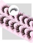 False Lashes Natural Look Wispy Lashes That Look Like Extensions Fluffy Cat Eye Lashes Lashes Fluffy D Curl Strip Fake Eyelashes Pack by Goddvenus