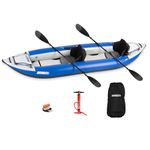 Sea Eagle 380X 12'6" Explorer Inflatable Kayak- Fishing, Touring, Camping, Exploring &White Watering-Self Bailing, Removable Skeg, Drop Stitch Floor (2 Person Pro w/Carbon Paddle)