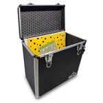 Gorilla LP50 12" Vinyl Record Storage Box Case (Black) with Free Cleaning Cloth