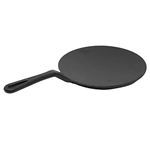 GK Global Kitchen Cast Iron Tawa Tava Concave Round Griddle Crepe Pancake Pan Chapati Roti Tawa Dosa Tava Indian Flat Bread Pan with Handle Heavy Duty Hob StoveTop Cookware, Black, 25.5cm