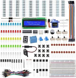 SunFounder Electronics Fun Kit with 1602 LCD Module, breadboard, LED, Resistor Compatible with Arduino UNO R3 MEGA2560 Raspberry Pi 400 4B 3B 3B+ 2B 2B+