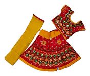 ANNA'S Baby Girl's Cotton Readymade Lehenga Choli (RMLC_RED14_Red_6 Months-12 Months)