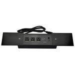 Brush Connectivity Box Conference Table Power Box with 3 Power Socket+ 1 USB-A and Type C Charger+1 CAT6+ 1 HDMI(Black) (Sliding)