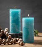 First Row Aromatic Fables Scented Set of 2 Rustic Texture Pillar Candle 5 inch Set | Decorative Rustic Candles Natural Set Ideal for Wedding, Home Decor and Gifting (Pineapple)