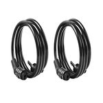 DETACHI Bike Lock 4-Digit Combination Cable Lock for Bike, Cycle, Luggage & More | Strong Steel Wire, PVC Coating | Anti-Theft Security | Durable & Reliable | with Password Pack of 2