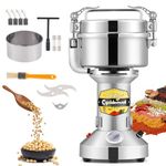 CGOLDENWALL Electric Grain Mill Grinder 30-300 Mesh Superfine Grinding for Herb/Cereal/Spice/Seed 28000RPM High Speed Stainless Steel Grain Ginder(700g)