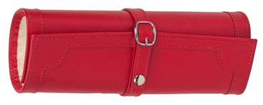 Level Black Red Bonded Leather Jewellery Roll