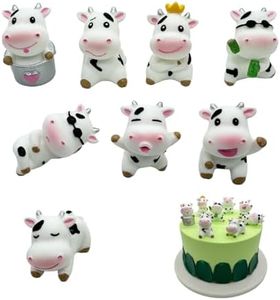 Beauy Girl 8pcs Mini Cow Animals Miniature Cow Figurines Fairy Garden Miniature Cattle Farm Figurines DIY Terrarium Crafts Moss Landscape Ornament Plant Pot Craft Dollhouse Decoration