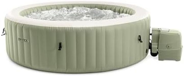 INTEX 28427EG PureSpa Bubble Massage Spa Set Outdoor Inflatable Portable Hot Tub, Includes Energy Efficient Spa Cover, Saltwater System Ready, 6 Person, 85in x 28in