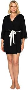 Studio Badgley Mischka Jersey Cozy Robe Gift Set Black