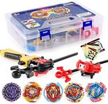 GOIJRER Metal Master Fusion Gyro Toys for Kids, 5 Pieces Battling Top Battle Burst High Performance Set with 2 Launchers