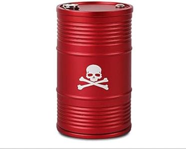 Car Ashtray with Lid Smell Proof Ash Tray, Portable ashtray for car cup holder (Red, Skull Pattern)