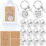 Siifert 50 Set Christian Cross Keychains Bulk Bible Verse Religious Prayer Gifts Keychain for Women Men, Round Style