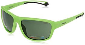 POLAROID Unisex Rectangular Polarized Sunglasses Matte Green Frame, Green Lens (62) - Pack Of 1