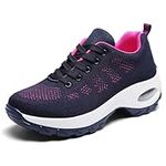 Womens Dance Sneakers Jazz Shoes, Split Sole Dance Trainers Yoga Training Shoes Lace-up Ballroom Outdoor Mesh Trainers,BlackRed-38