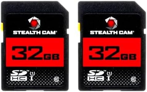 STEALTH CAM SD Card - High-Speed Data Transferring Storage Game Trail Hunting Scouting Photo Video Recording Cameras, 32GB SD Card (2 Pack)