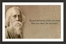 FRAMES CAPITAL Rabindranath Tagore Poet Wall Hanging 1 5 Inches Framed Thermal Coated Lamination Photo Without Glass For Home Decor, Office, Living Drawing and Bed Rooms (13 X 18 Inch)