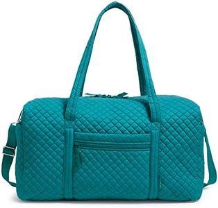 Vera Bradley Women's Cotton Large Travel Duffel Bag, Forever Green - Recycled Cotton, One Size