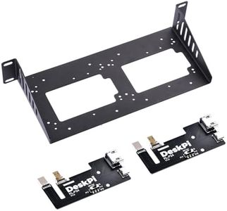 GeeekPi DeskPi RackMate Accessories SBC Shell 10 inch 1U Rack, with 2PCS Micro HDMI to HDMI Adapter Board for Raspberry Pi 5 / Pi 4B