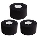 3 Rolls Zinc Oxide Tape,3.8cm x 10m Black Athletic Tape,Sports Strapping Tape for Ankle,Wrist,Knee,Finger - Climbing,Bjj,Boxing,Jiu Jitsu,Blister Prevention