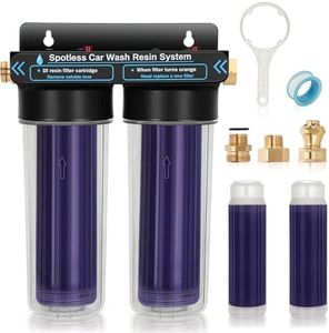 Spotless Water System for Car Wash,Deionized Water Filter with Resin,Deionized Water System for Car Wash,Portable Spot-Free Rinse Unit for RV, Motorcycle, Car,No Towel Drying,Color-Changing Resin