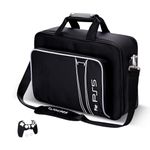 G-STORY Carrying Travel Case Compatible with PS5 Slim, Protective Case Travel Bag Holds PlayStation 5 Slim Console(Disc/Digital Edition), Controllers and Accessories, One Controller Skin is Included