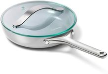 Caraway Nonstick Ceramic Mini Fry Pan With Glass Lid (1.05 qt, 8") - Non Toxic, PTFE & PFOA Free - Oven Safe & Compatible with All Stovetops (Gas, Electric & Induction) - Gray