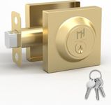 Mega Handles - Glamor Deadbolt I Entry Deadbolt Lock - Heavy Duty Round Locking Deadbolt for Left or Right-Handed Doors - Interior/Exterior - Satin Brass