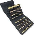 100 Rounds Rifle Pistol Bullet Cartridge Bandolier Ammo Ammunition Shell Carrier Holder Case Magazine Pouch for .38 9mm .357 (Black)