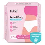 Plush Comfort High Waist Disposable Period Panties for Women - 5 Pcs M/L (60-100cm) | Anti-Bacterial | 12-Hour Protection | 360° Coverage | Rash-Free | Ideal For Heavy Flow & Overnight Use | White Color