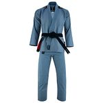 Playwell Adults Mens Pro Elite BJJ Jiu Jitsu Gi - Grey (Comes with Free White BJJ Belt) (A2)