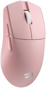 Redragon M916 PRO 3-Mode Wireless Gaming Mouse, 49G Ultra-Light 26K DPI Mouse w/Ergonomic Natural Grip Build, Full Programmable Buttons, Software Supports DIY Keybinds & DPI (1K Hz, Pink)