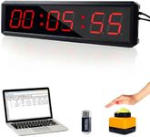 BS-MIAOBO Independent Button Type 1.5-inch Fitness Room Rest Timer, Suitable for Gym Exercise/School/Home Exercise/Boxing Gym/Indoor Rock Climbing (1.8-inch Data PC Transmission Mode)
