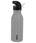 Décor Snap n Seal Soft Touch Stainless Steel Bottle | Leakproof Bottle with Straw | Ideal for On The Go, Gym & Travel - 500ml, Grey