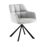 Wahson Velvet Desk Chair Modern Swivel Armchair with Metal Legs, Occasional Accent Chair for Home Office/Living Room/Bedroom, Gray