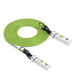 10Gtek [Green Cable ] 10G SFP+ DAC Cable - 10GBASE-CU Passive Direct Attach Copper Twinax SFP Cable for Cisco SFP-H10GB-CU3M, D-Link, Supermicro, Netgear, Mikrotik, ZTE Devices, 3m