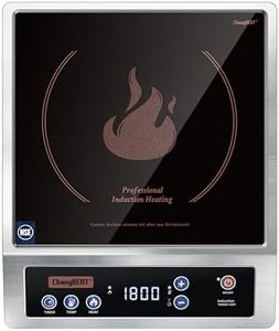 ChangBERT Professional Induction Cooktop, NSF Certified Countertop Burner, Large Coil for Even Heating, Precise Temperature Control, 10 Hours Timer, 1800W Powerful Hot Plate for Home & Commercial Use